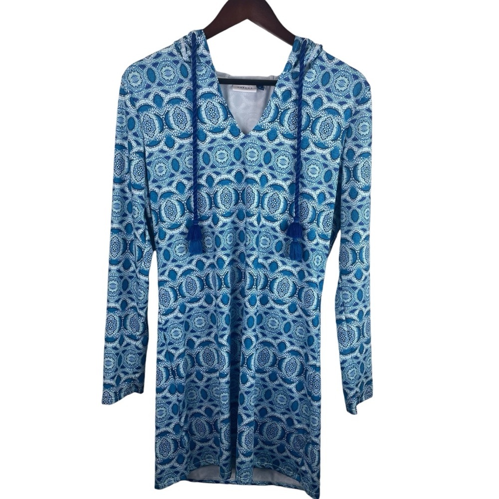 Cabana Life | Crystal Love Blue Hooded Swim Cover Dress